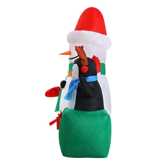 Jingle Jollys Christmas Inflatable Snowman 1.8M Illuminated Decorations - RnR Galore
