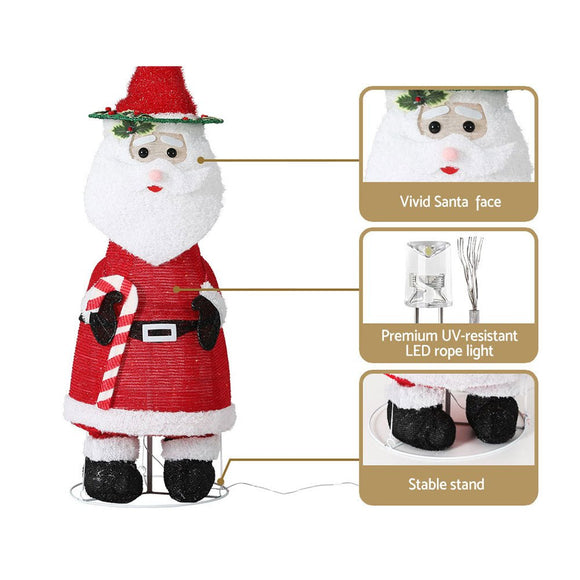 Jingle Jollys Christmas Lights 96 LED 120cm Fairy Light Santa Decorations - RnR Galore