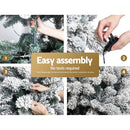 Jingle Jollys Christmas Tree 1.8M Xmas Tree with 350 LED Lights Snowy Tips - RnR Galore