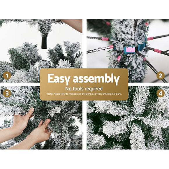 Jingle Jollys Christmas Tree 1.8M Xmas Trees Decorations Snowy 758 Tips - RnR Galore
