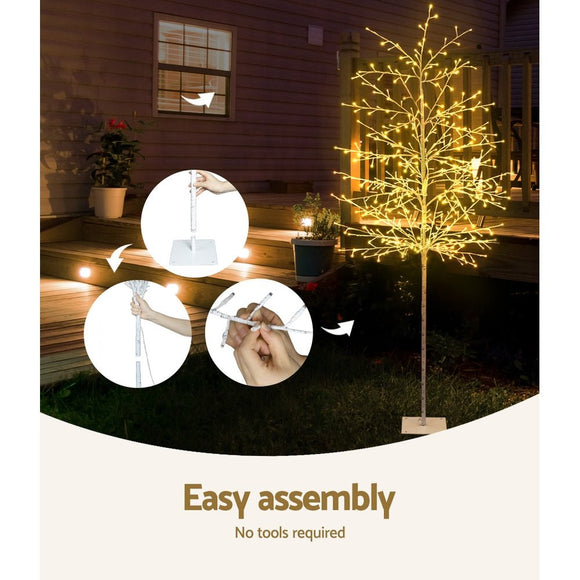 Jingle Jollys Christmas Tree 2.1M 480 LED Trees With Lights Warm White - RnR Galore