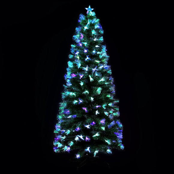 Jingle Jollys Christmas Tree 2.1M 7FT LED Xmas Multi Colour Lights Optic Fibre - RnR Galore