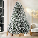Jingle Jollys Christmas Tree 2.4M Xmas Tree Decorations Snow Flocked 1500 Tips - RnR Galore