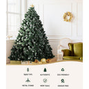 Jingle Jollys Christmas Tree 2.4M Xmas Trees Decorations Snowy 1500 Tips - RnR Galore