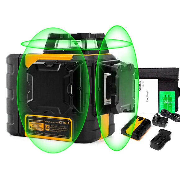 KAIWEETS KT360A Green Laser Level 3 X 360° Rotary Self Leveling with 1 Rechargeable Battery - RnR Galore