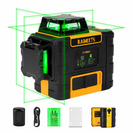 KAIWEETS KT360A Green Laser Level 3 X 360° Rotary Self Leveling with 1 Rechargeable Battery - RnR Galore