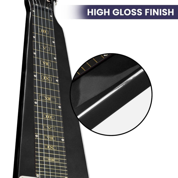 Karrera 29in 6 - String Lap Steel Hawaiian Guitar - Black - RnR Galore