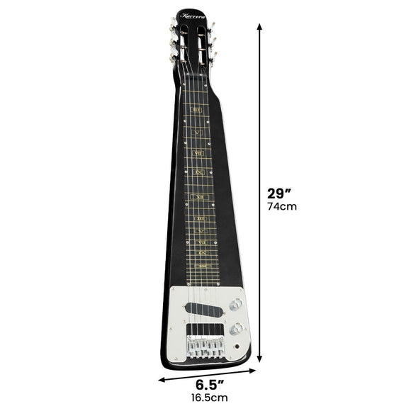 Karrera 29in 6 - String Lap Steel Hawaiian Guitar - Black - RnR Galore
