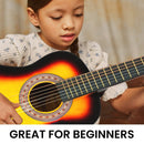 Karrera 34in Acoustic Wooden Childrens Guitar - Sunburst - RnR Galore