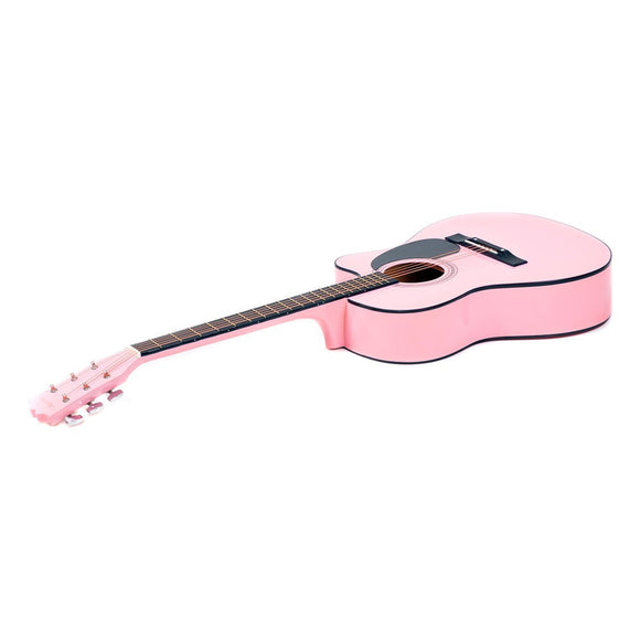 Karrera Acoustic Cutaway 40in Guitar - Pink - RnR Galore