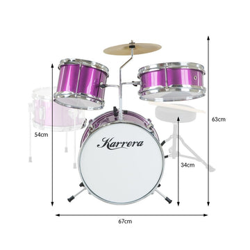 Karrera Childrens 4pc Drum Kit - Purple - RnR Galore