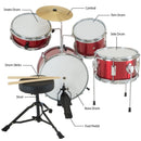 Karrera Children's 4pc Drum Kit - Red - RnR Galore