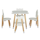 Keezi 5PCS Kids Table and Chairs Set Children Activity Study Play Desk White - RnR Galore