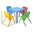 Keezi 5PCS Kids Table and Chairs Set Children Study Desk Furniture Plastic 4 Chairs - RnR Galore