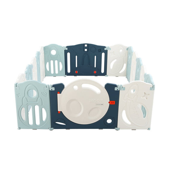 Keezi Baby Playpen 16 Panels Foldable Toddler Fence Safety Play Activity Barrier - RnR Galore