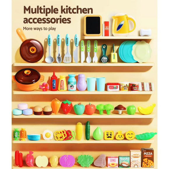 Keezi Kids Kitchen Pretend Play Set Cooking Sound Steam Light Function - RnR Galore