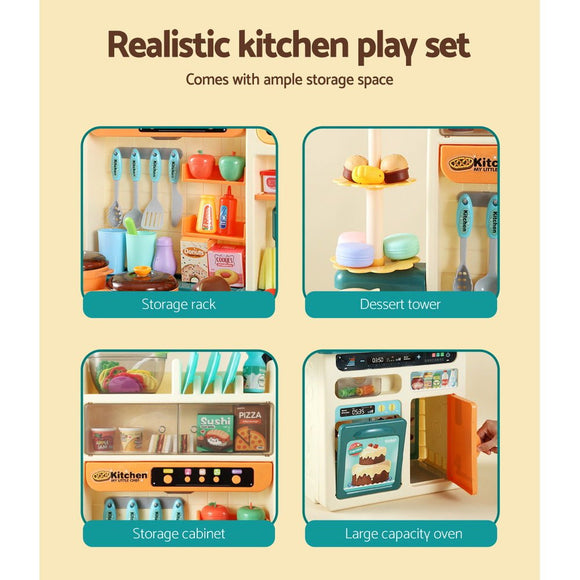 Keezi Kids Kitchen Pretend Play Set Cooking Sound Steam Light Function - RnR Galore