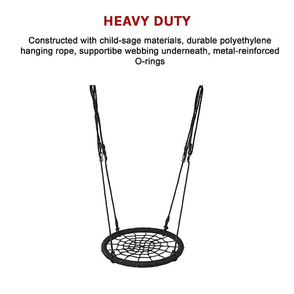 Kids Rope Swing Round Outdoor Birds Crows Nest Spider Web Swing Seat 65cm - RnR Galore