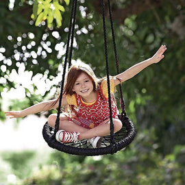 Kids Rope Swing Round Outdoor Birds Crows Nest Spider Web Swing Seat 65cm - RnR Galore