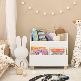 Kids Storage Bookcase 3 Compartments, White - RnR Galore