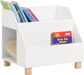 Kids Storage Bookcase 3 Compartments, White - RnR Galore