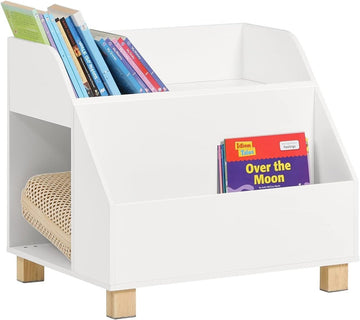 Kids Storage Bookcase 3 Compartments, White - RnR Galore