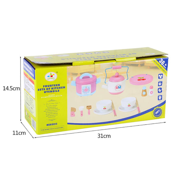 Kids Wooden Kitchen Tea Set Pretend Play - RnR Galore