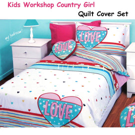 Kids Workshop Country Girl Quilt Cover Set Single - RnR Galore