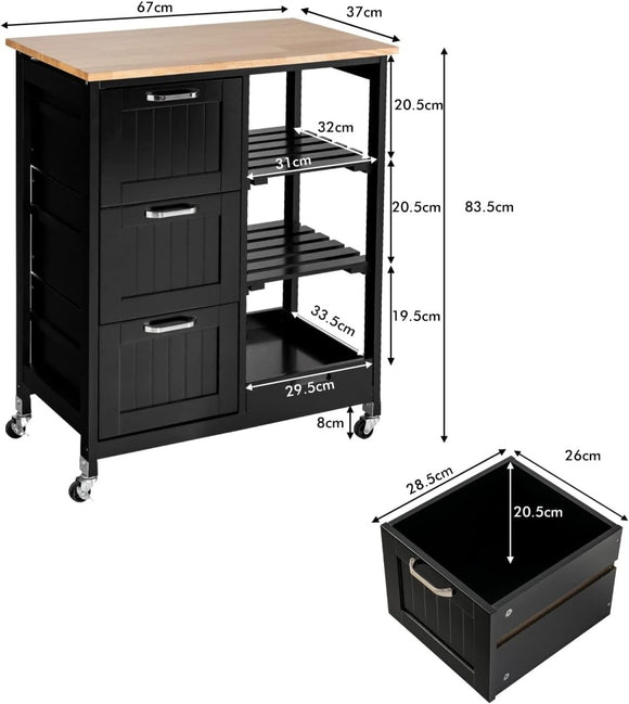 Kitchen Island Cart with Storage, Drawers, Shelves - RnR Galore