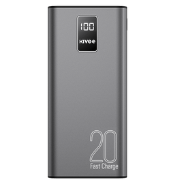 KIVEE PT23 20000mAh Power Bank with Digital Display Black - RnR Galore