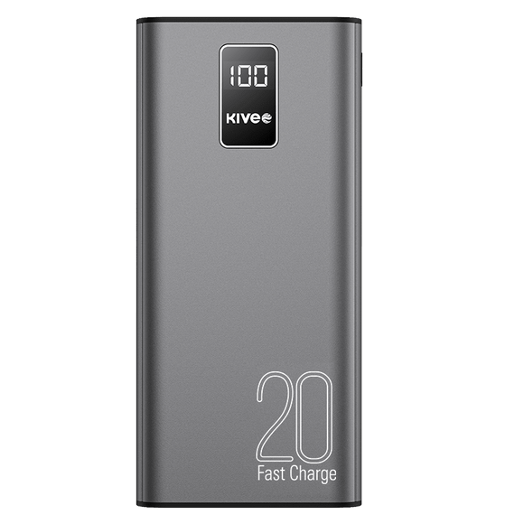 KIVEE PT23 20000mAh Power Bank with Digital Display Black - RnR Galore