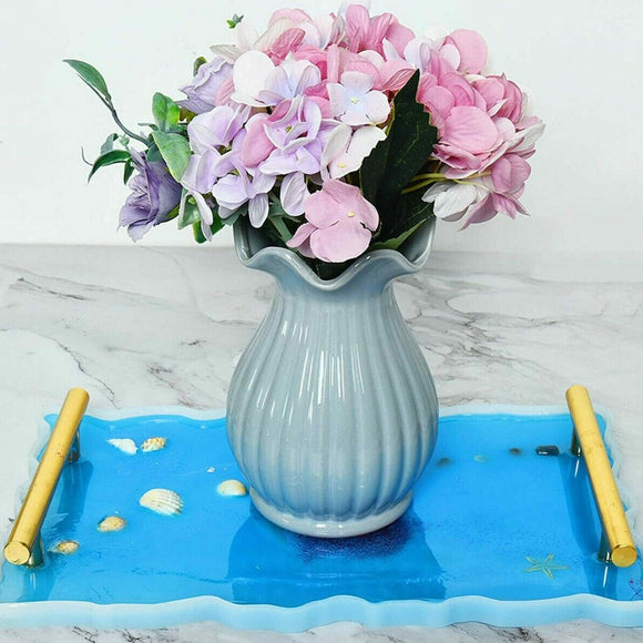 Large Safe Silicone Tray Mould Artist Mold Irregular Coaster Resin Craft Art DIY + 2 Handles - RnR Galore