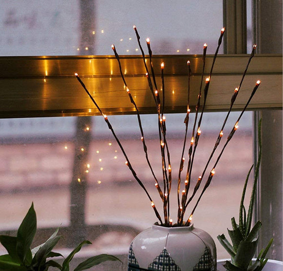 LED Light Bunch Stem - Warm White BATTERY fairy lights - 50cm high 20 bulbs/petals - RnR Galore