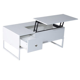Lift Up White Coffee Table With Storage - RnR Galore