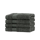 Linenland Bath Towel Set - 4 Piece Cotton Washcloths - Charcoal - RnR Galore