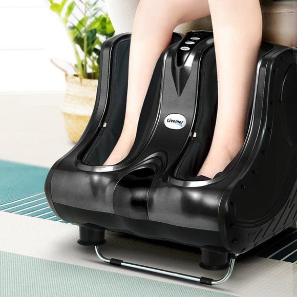 Livemor Foot Massager Massagers Shiatsu Electric Roller Ankle Calf Leg Kneading Black - RnR Galore