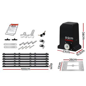 Lockmaster Automatic Sliding Gate Opener Kit 6M 1000KG - RnR Galore
