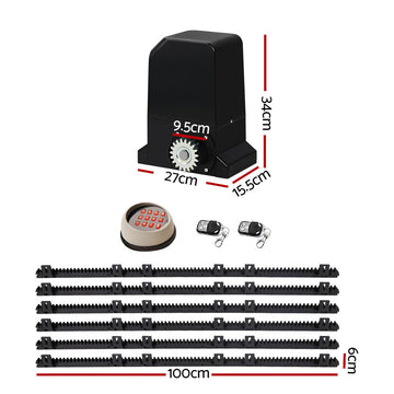 Lockmaster Automatic Sliding Gate Opener Kit Keypad 6M 1000KG - RnR Galore