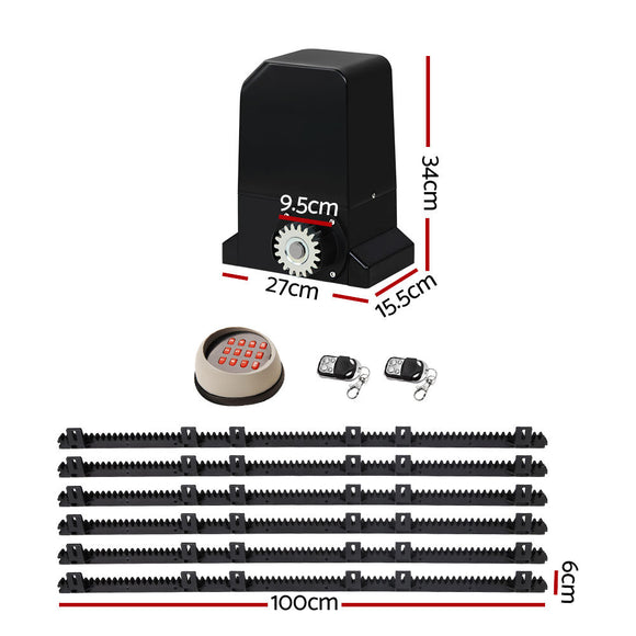 Lockmaster Automatic Sliding Gate Opener Kit Keypad 6M 1000KG - RnR Galore