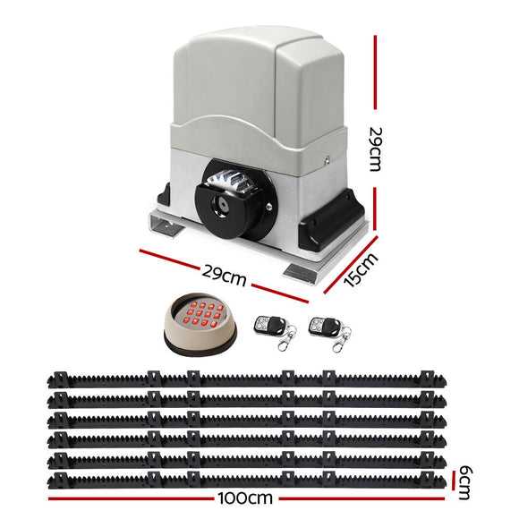Lockmaster Automatic Sliding Gate Opener Kit Keypad 6M 1200KG - RnR Galore