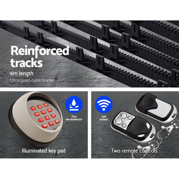 Lockmaster Automatic Sliding Gate Opener Kit Keypad 6M 1200KG - RnR Galore