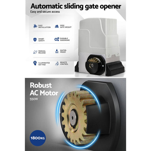 Lockmaster Automatic Sliding Gate Opener Kit Keypad 6M 1800KG - RnR Galore
