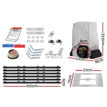 Lockmaster Automatic Sliding Gate Opener Kit Keypad 6M 1800KG - RnR Galore
