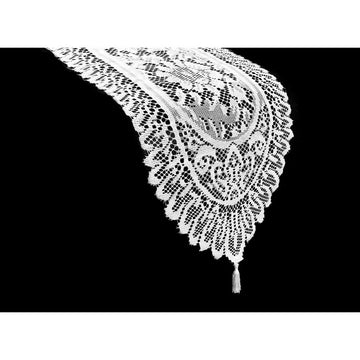 Logan White Lace Table Runner with Tassle 33 x 180 cm - RnR Galore