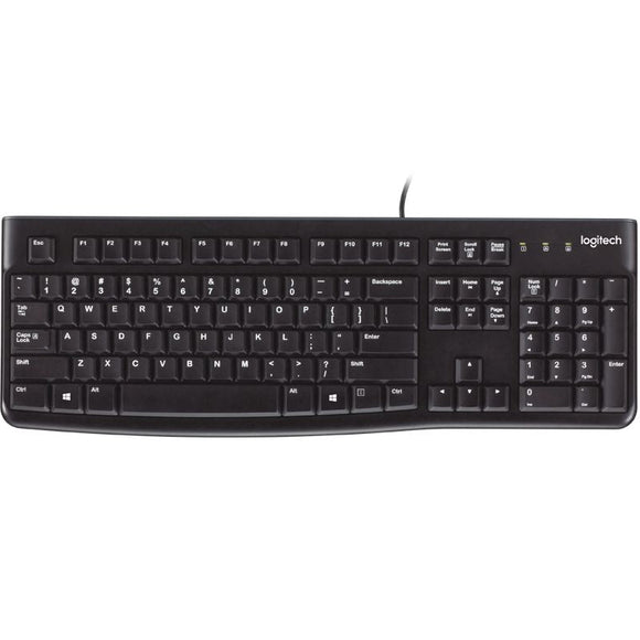 LOGITECH K120 Keyboard Quiet typing Spill - resistant Durable keys Thin profile Curved space bar Adjustable tilt legs - RnR Galore
