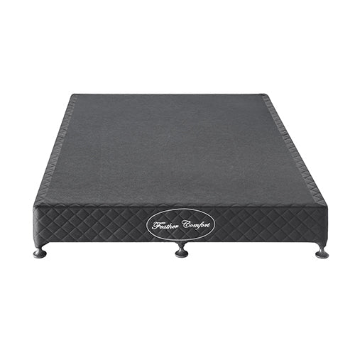 Mattress Base Ensemble Double Size Solid Wooden Slat in Black with Removable Cover - RnR Galore