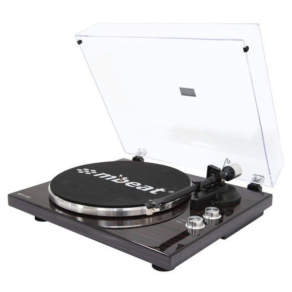 mbeat Hi - Fi Bluetooth Turntable (MMC, USB, Anti - skating, Preamplifier) - Macassar Ebony - RnR Galore