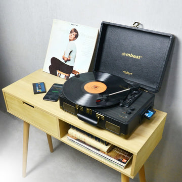 mbeat Uptown Retro Turntable and Cassette Player with Bluetooth Speakers - RnR Galore