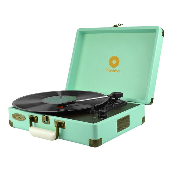mbeat Woodstock Tiffany Blue Retro Turntable - RnR Galore