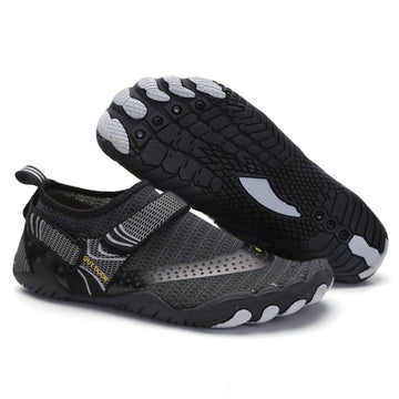 Men Women Water Shoes Barefoot Quick Dry Aqua Sports Shoes - Black Size EU47 = US12 - RnR Galore